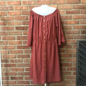 Speed Control off the shoulder dress rustic blush